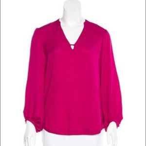 DVF fuchsia silk blouse
